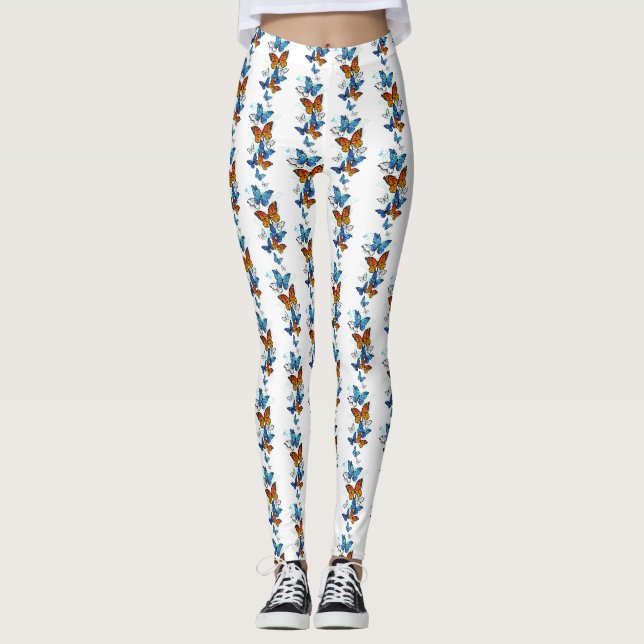 Legging Borboletas voadoras Morpho e Monarca (Frente)