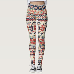 Legging Bordado Palestiniano Motif: Beleza Tradicional.