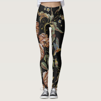 Legging Bordado rosa, Estilo Renascentista.