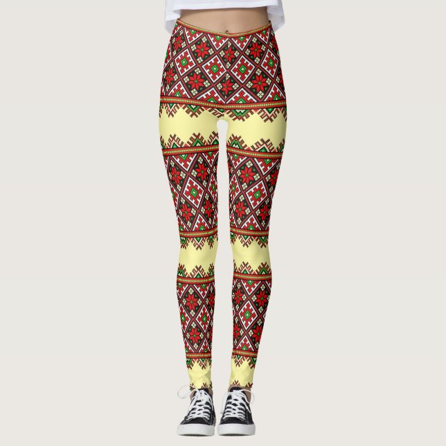 Legging Bordado ucraniano corajoso Vyshyvanka (Frente)