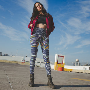 Legging bordas de abstrato polka