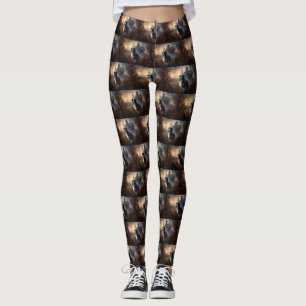 Legging Border Collie Halloween Assustador 