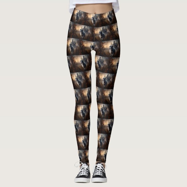 Legging Border Collie Halloween Scary (Frente)