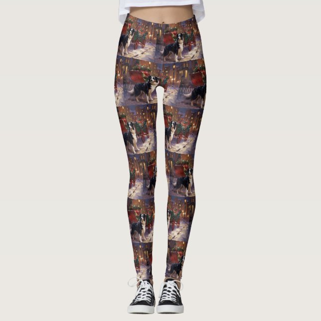 Legging Border Collie Temporada de Natal (Frente)