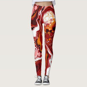 Legging Borgonha e Arte Digital Branca