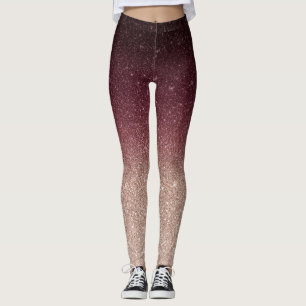Legging Borgonha moderna & brilho Dourado cor-de-rosa