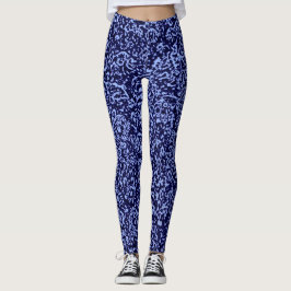 Legging Botanical Pattern in Blue 1