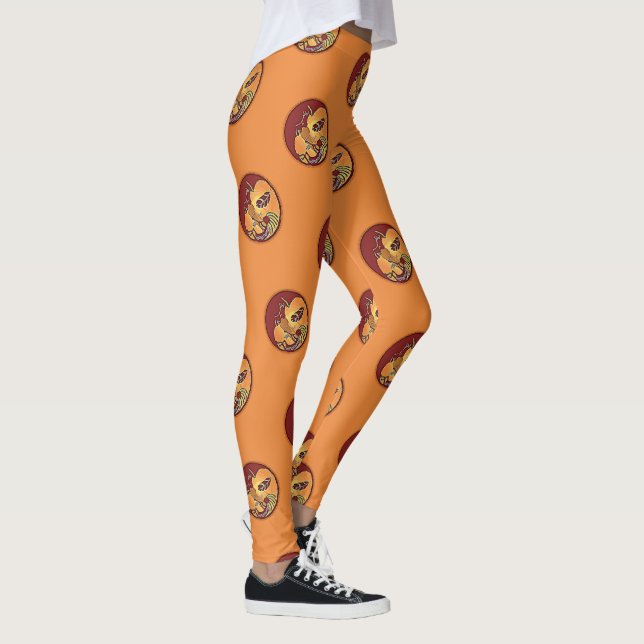 Legging Botão de Paisagem - Kokopelli Lua Pena 1 (Direita)