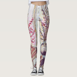 Legging Botões de Ameixa Vermelha
