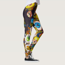 Legging Botões e Lantejoulas Psicodélicos