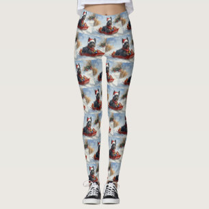 Legging Bouviers Des Flandres Dog em Sledge Christmas