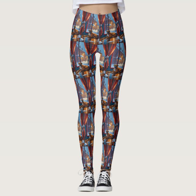 Legging Boxer com Luzes de Natal Feriado (Frente)