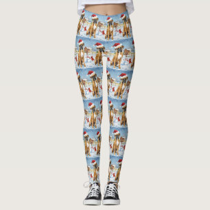 Legging Boxer Dog Winter Wonderland Natal Joy