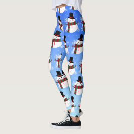 Legging Branca de Natal Snowman