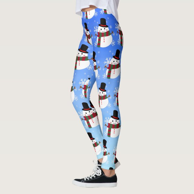 Legging Branca de Natal Snowman (Esquerda)