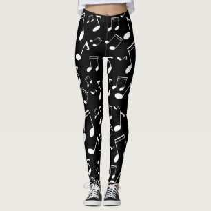 Legging Branca de notas de música