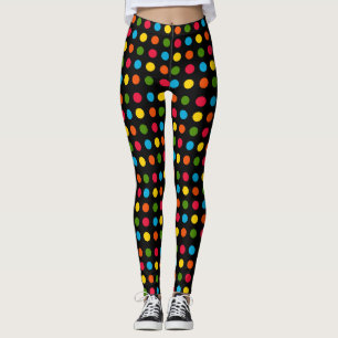 Legging Branco   Bolinhas Amarelo-Verde-Vermelho-Amarelo-