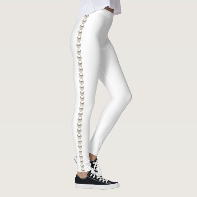 Legging Branco com Pérolas (Direita)