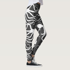 Legging Branco do polvo do Amy no cinza - caneleiras