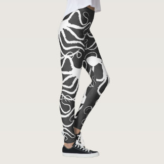 Legging Branco do polvo do Amy no cinza - caneleiras
