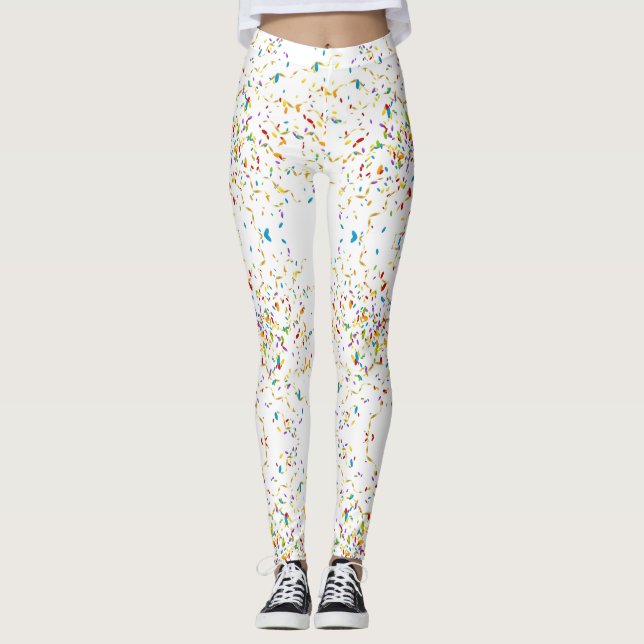 Legging Branco dos confetes (Frente)