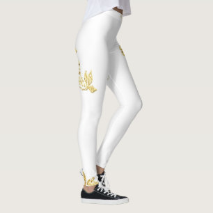Legging Branco e Dourado Zazzle_Growth.