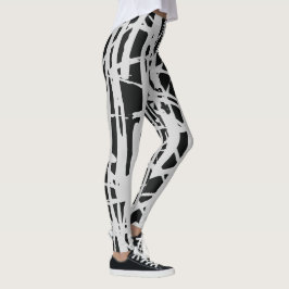 Legging Branco e preto simples e bonito