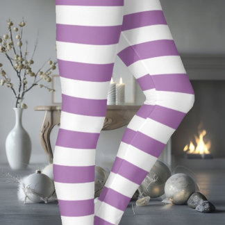Legging Branco e Roxo