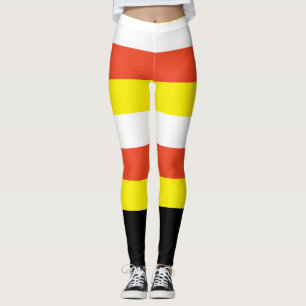 Legging Branco Laranja Amarelo & Preto Candy Corn Hallowee