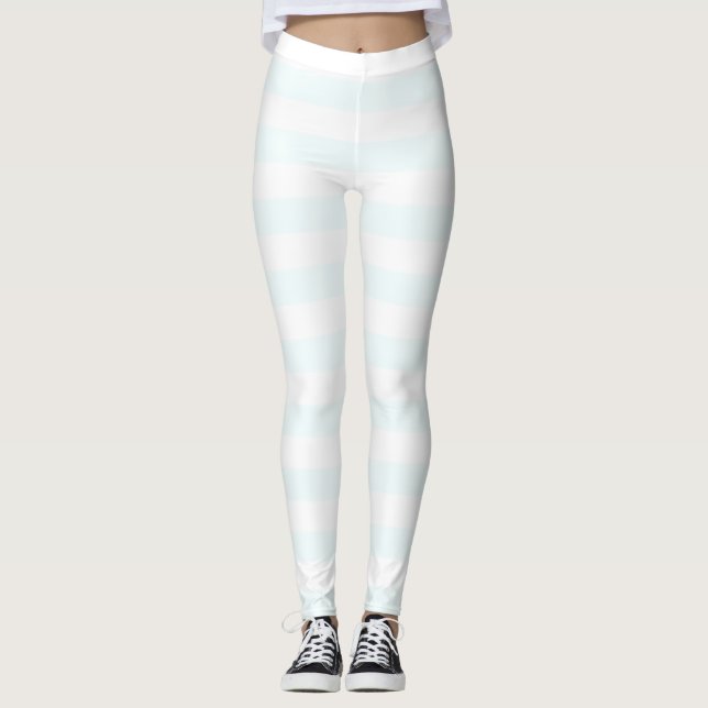 Legging branco lunar e cor branca, listrada horizontal (Frente)