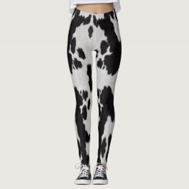 Legging branco preto de vaca