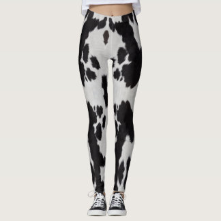 Legging branco preto de vaca