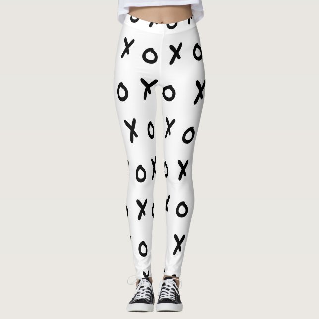 Legging Branco & Preto X O XO X&O's Moda Fofa (Frente)