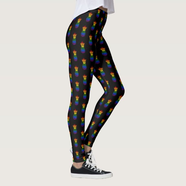 Legging Branco | Pride Pineapple Rainbow Pattern (Direita)