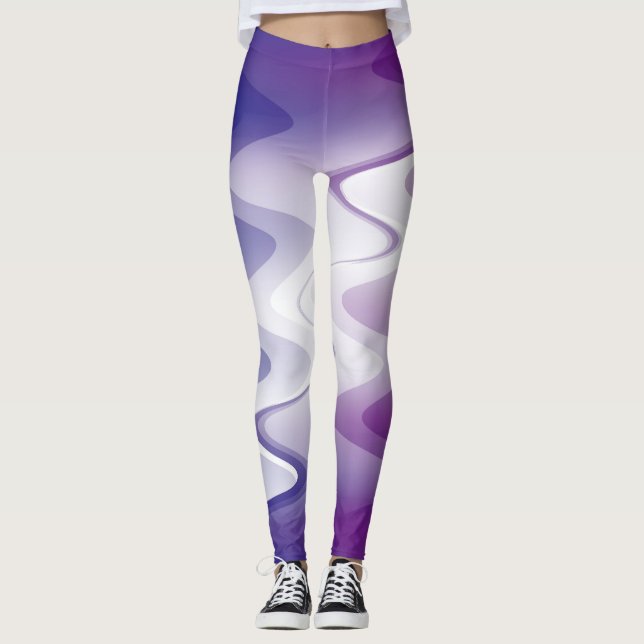 Legging Branco púrpura azul (Frente)