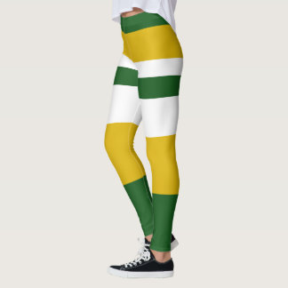 Legging Branco radiante, Amarelo, Verde, Riscado