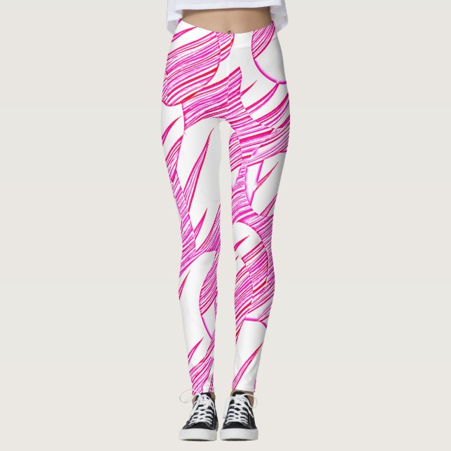 Legging Branco rosa especial de Natal "Ratti_Creative_Arts (Frente)