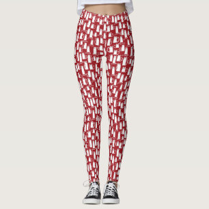 Legging Branco Vermelho Cat