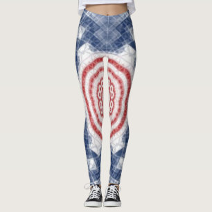 Legging branco vermelho e azul