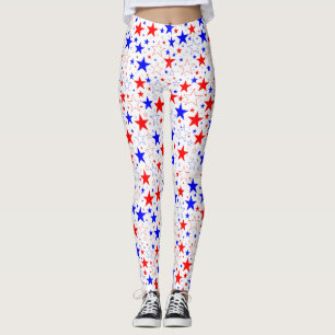 Legging Branco vermelho e azul