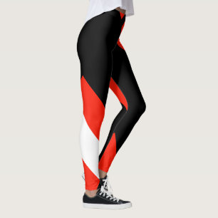Legging Branco Vermelho e Preto Cor Bloco 4Anissa