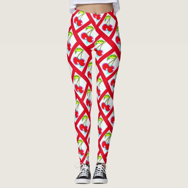 Legging Branco vermelho Thunder_Cove das cerejas (Frente)