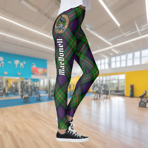 Legging Brasão do Clã MacDonell de Glengarry sobre Tartan