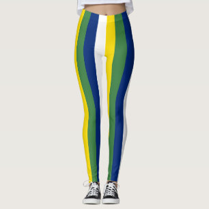 Legging Brasil: Cores de Bandeiras Nacionais Verticais