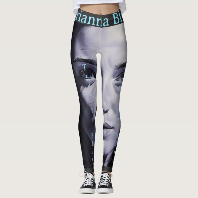 Legging "Brianna Blue" Mulheres Em Carvão (Frente)