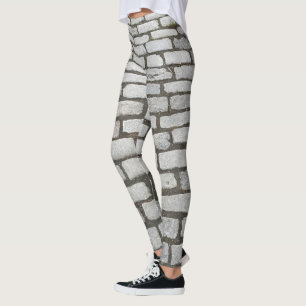 Legging Brick Pattern Cobblestone Street Pathway Sidewalk