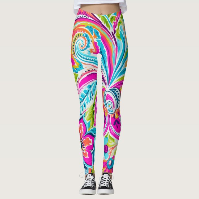 Legging Bright Preppy Paisley (Frente)