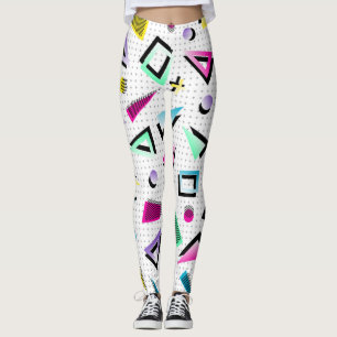 Legging Bright White Pop Art 1980s