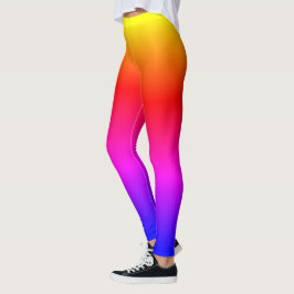 Legging Bright Yellow Blue Rainbow Ombre