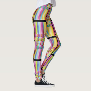 Legging Brilhando cores hipnóticas brilhantes brilhantes 